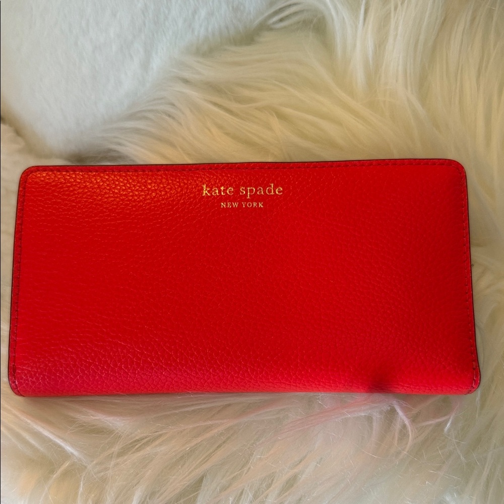 BNWOT Kate Spade Vibrant Red / orange neon wallet 🧡❤️